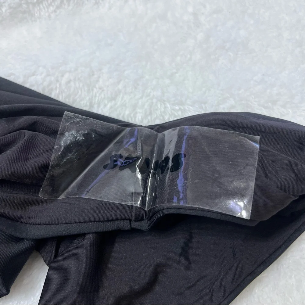 SKIMS Recycled Swim Mid Waist Bottoms in Onyx Black Size M New